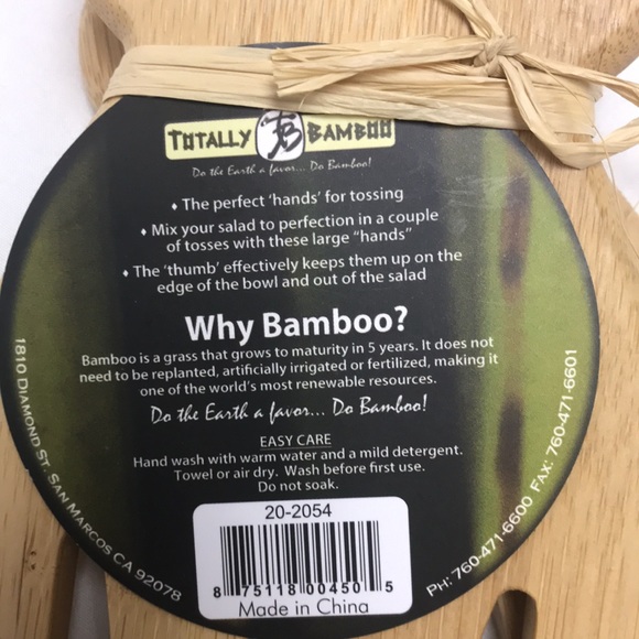 Bamboo salad hands for tossing salads - Picture 2 of 5